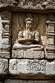 Prambanan - Relief of Rishi (sage man) on the Brahma temple . 